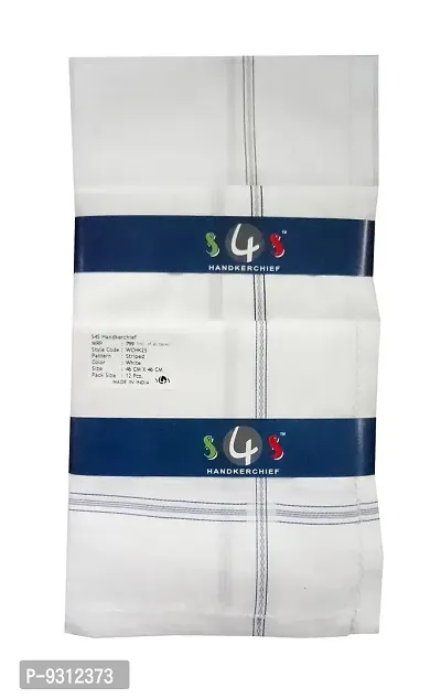 S4S? Men's 100% Cotton Luxury Collection Handkerchiefs - Pack of 3 (White with Subtle Color_46X46 CM)-thumb3