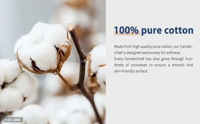 DIKHAWA 100% Cotton Essential Formal Handkerchiefs for Men (White_42CM X 42CM_Pack of 3)-thumb5