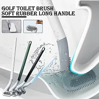 Sterling Bazaar New Silicon Golf Toilet Cleaner Brush with Holder  Magic Sticker Slim Holder Anti-drip Set for Bathroom Cleaning and Sink Cleaner (Multicolour)(1Pcs) (Golf)-thumb4