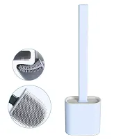 Sterling Bazaar Silicon Toilet Brush with Slim Holder Flex Toilet Brush Anti-drip Set Toilet Bowl Cleaner Brush, No-Slip Long Handle Soft Silicone Bristle Clean Toilet Corner Easily-thumb2