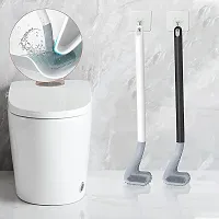 Sterling Bazaar Silicone Toilet Cleaning Brush Slim No-Slip Long Handle, Indian  Western Toilet Brush Anti-Drip Set, 360 Degree Deep Golf Head Brush Toilet - Bathroom Cleaning Brush-thumb3