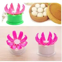 Plastic Momos Dumpling Maker Dough Press Mould Shapes Pink And Green-thumb3