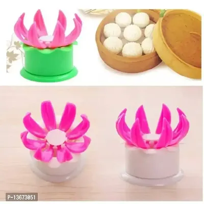 Plastic Momos Dumpling Maker Dough Press Mould Shapes Pink And Green-thumb4