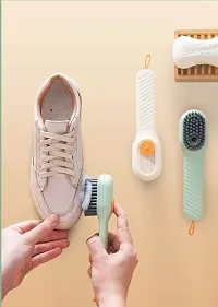 Multipurpose Sink  Brush with Liquid Box, Household Soft Sink  Liquid Cleaning  Brush, Long Handle Shoe Brush Press Type Automatic Liquid Sink Brush-thumb2