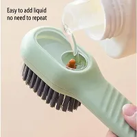 Shoe Brush with Liquid Box, Household Soft Fur Liquid Cleaning Shoe Brush, Long Handle Shoe Brush Press Type Automatic Liquid Shoe Brush-thumb1