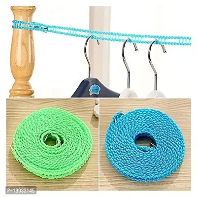 Clotheslines Indoor and Outdoor Laundry Drying Portable Adjustable Perfect Windproof Clothes Rope Hanger for Camping Travelling and Home Using 5M Pack of2 Multicolor