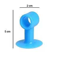 Mini Multipurpose Wall Protectors Anti-Collision Self-Sucking Silicone Door Stopper Door Handle Bumper Mobile Phone Stand Data Cable Organizer- Pack of 5 Multicolor-thumb1