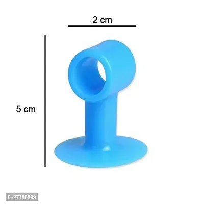 Mini Multipurpose Wall Protectors Anti-Collision Self-Sucking Silicone Door Stopper Door Handle Bumper Mobile Phone Stand Data Cable Organizer- Pack of 5 Multicolor-thumb2