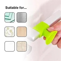 Mini Multipurpose Wall Protectors Anti-Collision Self-Sucking Silicone Door Stopper Door Handle Bumper Mobile Phone Stand Data Cable Organizer- Pack of 5 Multicolor-thumb2