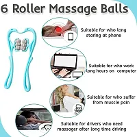 Neck Massager For Cervical Pain Manual, Deep Tissue Handheld Shoulder Massager Tool With 6 Balls Trigger Point Roller Massager For Legs Waist Neck-thumb1