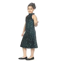THE CROWN Sequin Party Dress for Girls Green-thumb3