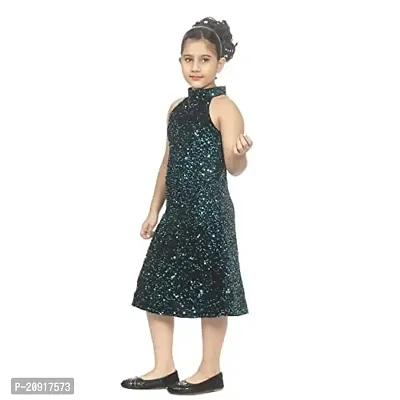 THE CROWN Sequin Party Dress for Girls Green-thumb4