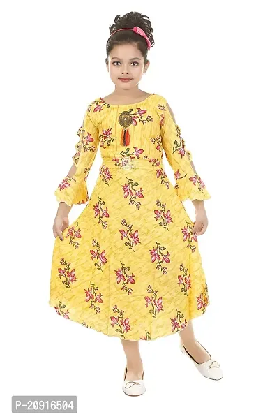THE CROWN Soft Cotton Rayon Frock for Beautiful Girls