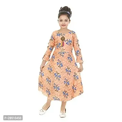 THE CROWN Soft Cotton Rayon Frock for Beautiful Girls-thumb0