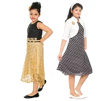 Classic Synthetic Dress for Kids Girls, Pack of 2-thumb1