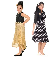 Classic Synthetic Dress for Kids Girls, Pack of 2-thumb2