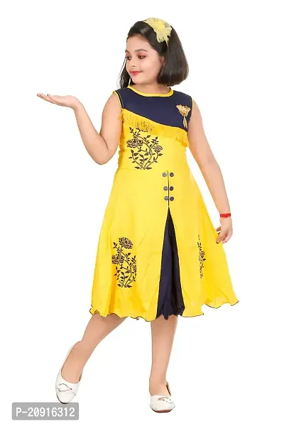 THE CROWN Cotton Rayon Frock for Beautiful Girls