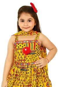 Fashionista Premium Quality Mixed Cotton Blend Yellow Palazzo pants and Sleeveless Top With Dupatta for Girls-thumb4