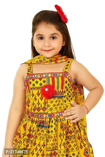 Fashionista Premium Quality Mixed Cotton Blend Yellow Palazzo pants and Sleeveless Top With Dupatta for Girls-thumb5