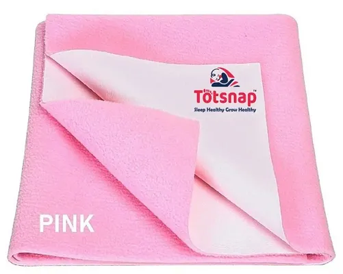 Totsnap Fleece Baby Bed Protecting Mat  (Baby Pink, Medium, Pack of 1)