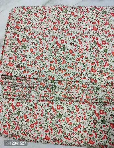 COTTON PRINT(Unstitched Fabric for girl/Women,Width-44 inch,Length-2.5 meter,For making Kurti,Gown,Palazo,Dress Material,Tunic,Top bottom,Salwar Suit,maxi,nighty.FREE_SIZE (Cream red multicolor)-thumb5