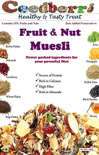 Crunchy Fruits And Nuts Delight Muesli With Fruits And Nuts, No Added Preservatives, High Fiber, Rich In Protein- 400 Grams-thumb2