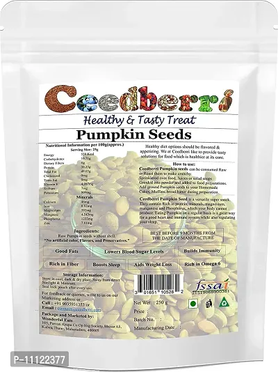 Premium Pumpkin Seeds For Eating, Protein And Fiber Rich Superfood- 250 Grams-thumb2