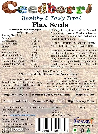 Flax Seeds, High In Omega 3- 200 Grams-thumb2