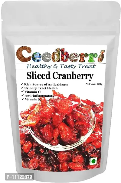 Premium Dried  Sliced Cranberries, Rich In Antioxidants, Ready To Eat- 200 Grams