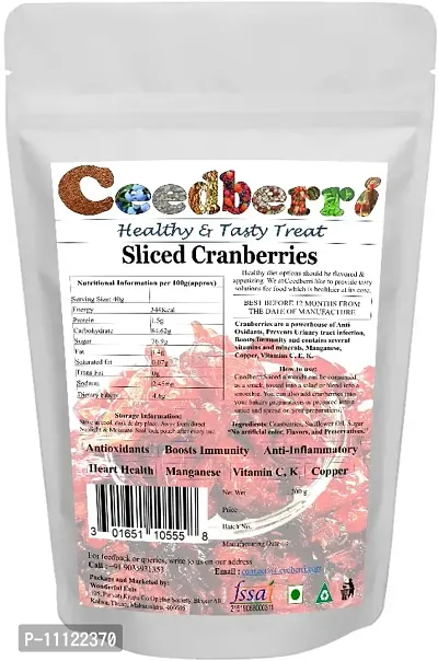 Premium Dried  Sliced Cranberries, Rich In Antioxidants, Ready To Eat- 200 Grams-thumb2