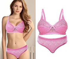 Chrisley Women?s Sexy Lingerie Set for Honeymoon Sex, Lace Lingerie Set for Honymoon, Bridal Bra Panty Set and Swimwear (36, Pink)-thumb2