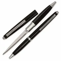Chrisley Ball Point Black Pen With Paper Cutter Tip Size 0.5 mm | Comfortable Grip | Ideal for Students and Professionals | For School, Office  Business Use | (Pack of 1) Blue Or Black Whatever Ink-thumb1