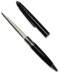 Chrisley Ball Point Black Pen With Paper Cutter Tip Size 0.5 mm | Comfortable Grip | Ideal for Students and Professionals | For School, Office  Business Use | (Pack of 1) Blue Or Black Whatever Ink-thumb2