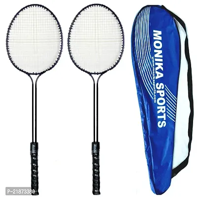 Monika Sports 2 PC Double Shaft Racket With Blue Badminton Cover ( Badminton kit )