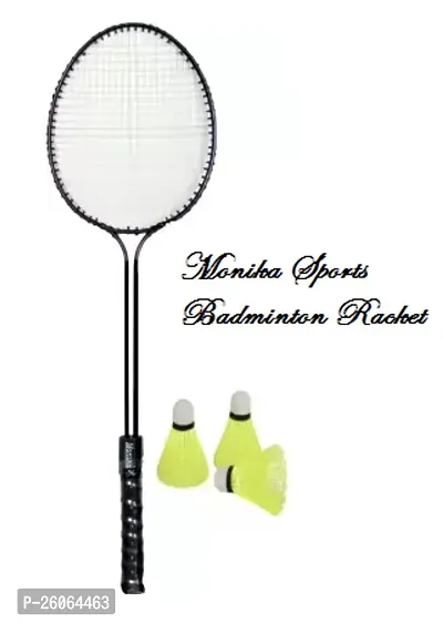 Monika Sports 1 PC Double Shaft Racket With 3 PC Nylon Shuttle