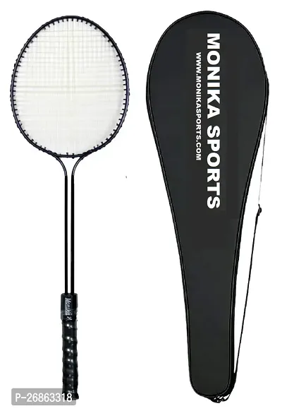 Monika  Sports 1pc Double Shaft Racket With Badminton Cover-thumb0