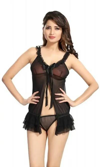 GMG Babydoll Lingerie Set for Honeymoon for Woman Sexy Night Dress