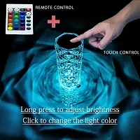 Diamond Crystal Table Lamp USB Rechargeable, 8 Mode Color Changing Acrylic 3D Night Light (16 Colors with Touch and Remote Control)-thumb4