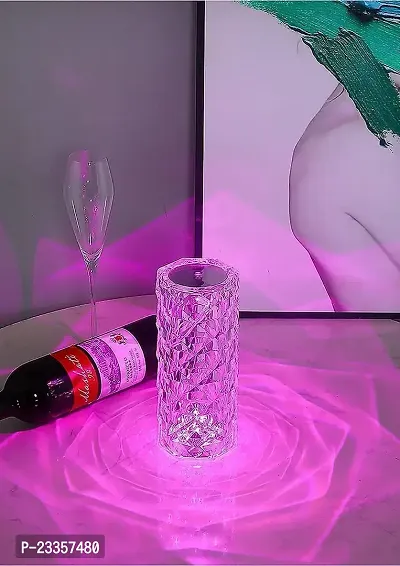 Diamond Crystal Table Lamp USB Rechargeable, 8 Mode Color Changing Acrylic 3D Night Light (16 Colors with Touch and Remote Control)-thumb4