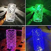 Diamond Crystal Table Lamp USB Rechargeable, 8 Mode Color Changing Acrylic 3D Night Light (16 Colors with Touch and Remote Control)-thumb1