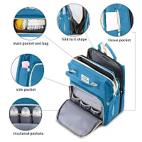 IndiRocks Diaper Bag Backpack Foldable Mummy Bag bagpack Waterproof, Washable for Girls and Boys-Dark Blue-thumb1