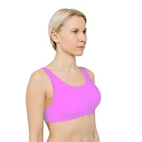 INDIROCKS Women Yoga Bra Running Bra Sports Bra Stretchable Non-Padded and Non-Wired Bra for Women/Girls, Freesize Baby Pink-thumb2