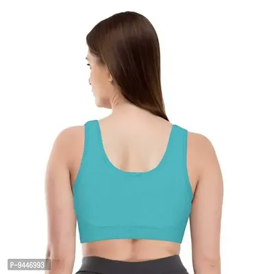 INDIROCKS Women's Nylon Non-Padded Wire Free Sports Sports Bra (P1_AIR_LBLU_Light Blue_Free Size)-thumb2