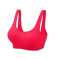 INDIROCKS Women's Nylon Blend Non Padded Wire Free Sports, Seamless Bra (AIR-COMBO2-BLK-RED_Black, Red_Free Size)-thumb3