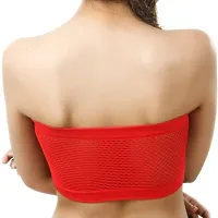 INDIROCKS Gdeals Women Tube Bra Seamless Tube Bra Wire Free Bra Strapless Non Padded Tube Bra- Free Size Red-thumb1