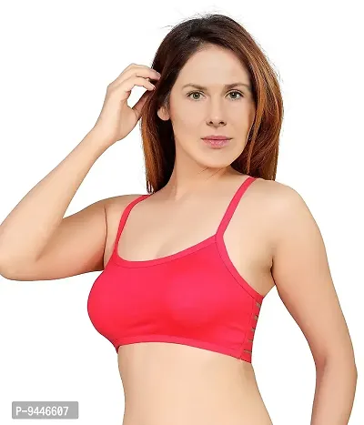 INDIROCKS Women's Nylon, Spandex & Cotton Padded Non-Wired T-Shirt Bra - Pack of 4-thumb3