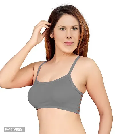 INDIROCKS Combo 2 Women's Nylon, Spandex & Cotton Padded Non-Wired T-Shirt Bra Pink/Grey-thumb5