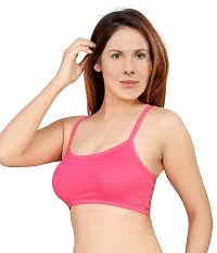 Women's Nylon, Spandex  Cotton Padded Non-Wired T-Shirt Bra-Pink-thumb2