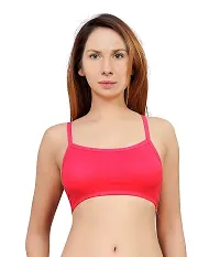 Women's Nylon, Spandex  Cotton Padded Non-Wired T-Shirt Bra-Red-thumb1