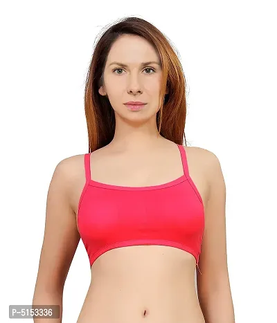 Women's Nylon, Spandex  Cotton Padded Non-Wired T-Shirt Bra-Red-thumb2